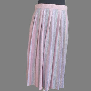 Geiger Austria Striped Pleated Midi Skirt Pink Blue Size 12